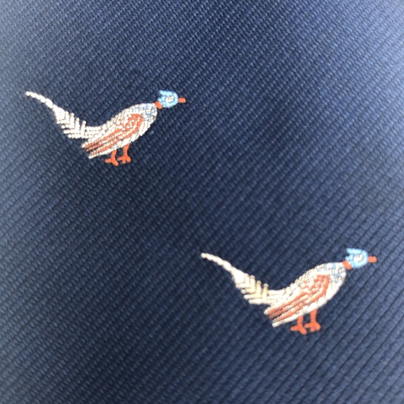 Vintage Givenchy Gentlemen Paris Pheasant Pattern Necktie Tie - Picture 3 of 7